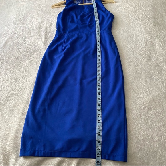 Blue Lace Back Midi Length Dress - Picture 7 of 10